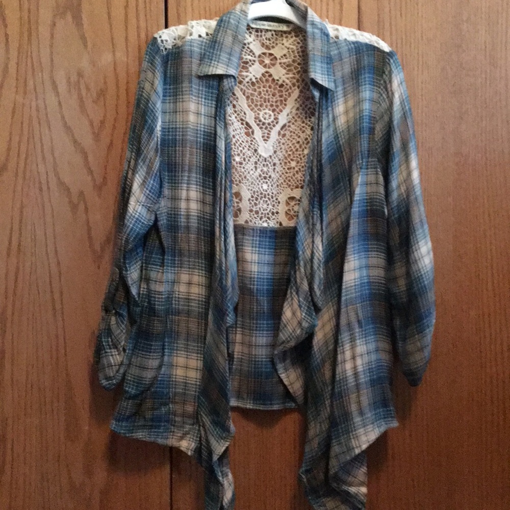 Flannel and Lace Cardigan